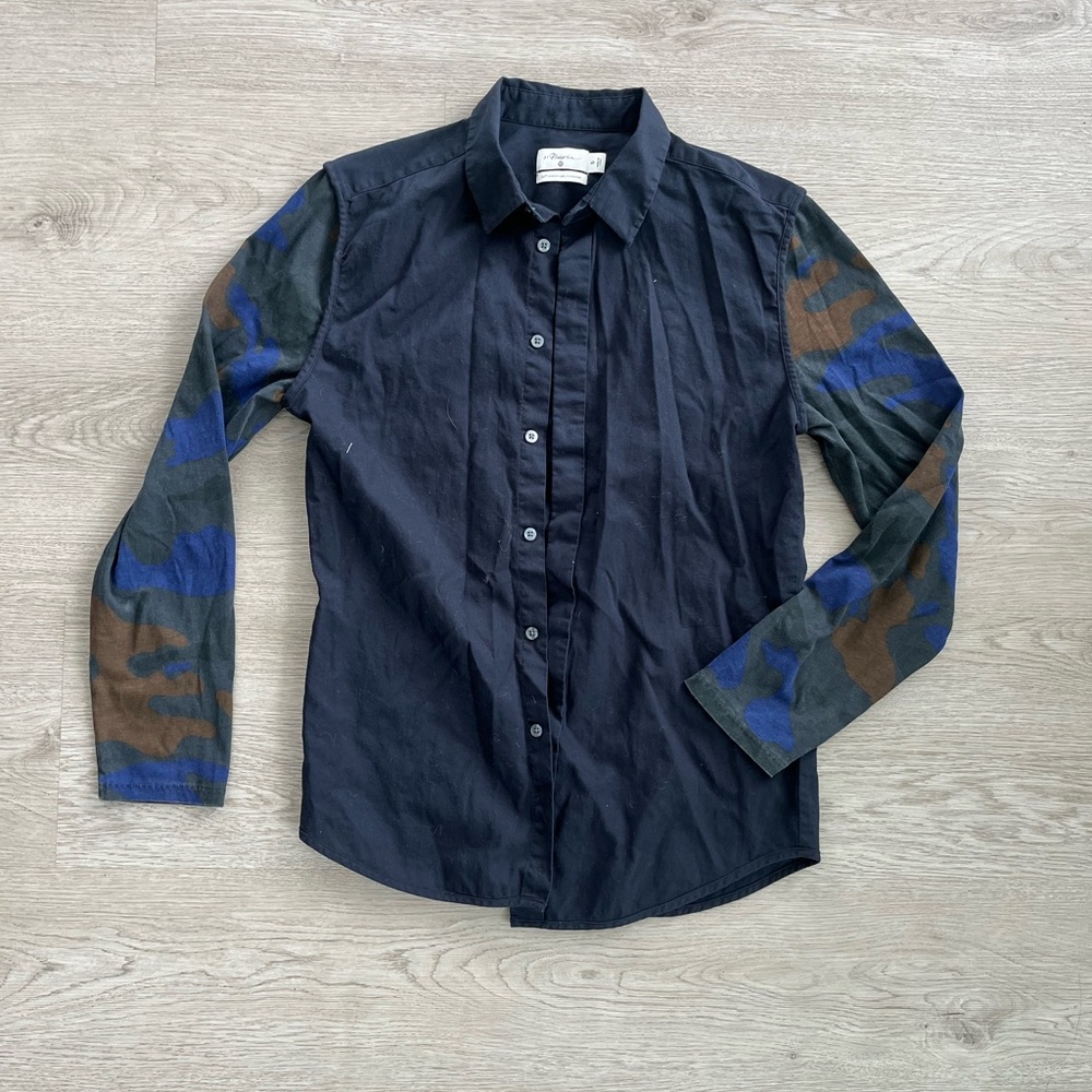 3.1 Phillip Lim for Target Casual Button Down Shirt with Camouflage sleeves